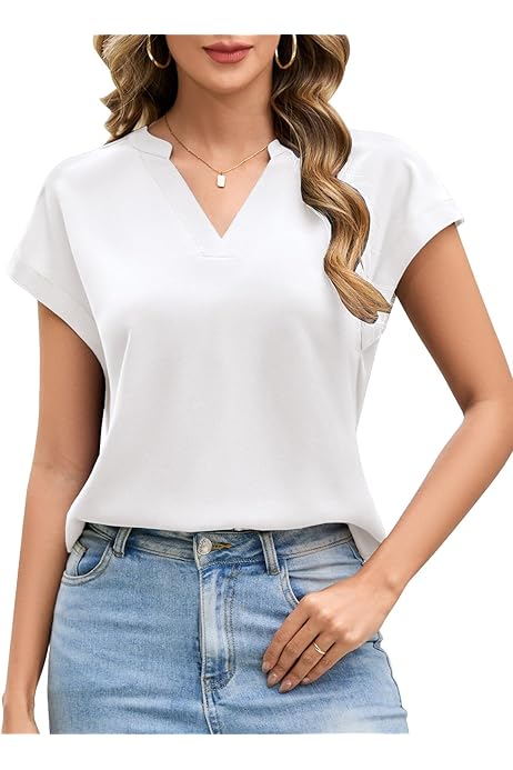 Canotte Donna Estive Maglietta Donna Scollo A V Maniche A Bolle