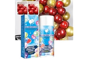 AuraAnge Balloon Shiny Spray & Arty Shine Balloon Gloss - 100ML Waterproof Silicone for Latex Balloons with Silver Glitter - Ideal for Crafting & Decorating