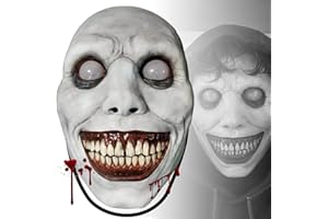 4TH Emotion Mask Adult Kids, Halloween Scary Cosplay Costume, Full Head Masks Halloween Horror Face Headgear Latex Rubber with Hair