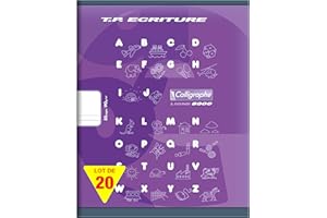 Calligraphe 108503C Un Lot de 20 Cahiers de Travaux Pratiques Violets (une Marque de Clairefontaine) - 17x22 cm - 32 Pages Double Ligne 5 mm et Unies Blanches - Papier 90 g - Couverture Carte