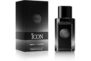 The Icon By Banderas Eau de Parfum per uomo, Lunga durata, Profumo virile, elegante, trendy e sensuale, Note legnose, ambrate e di legno di sandalo, 50 ml