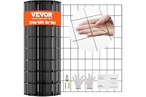 VEVOR Hardware Cloth, 24'' x 50' Galvanized Wire Mesh Roll, 16 Gauge Chicken Wire Fence Roll, Vinyl Coating Metal Wire Mesh for Chicken Coop Barrier, Rabbit Snake Fences, Poultry Enclosures