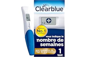 Test De Grossesse Clearblue Digital Avec Estimation De l’Âge De La Grossesse, Le Seul Test Qui Vous Indique Le Nombre De Semaines, 1 Test Digital