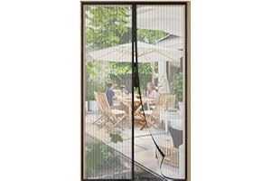 SAILIMAY Fliegengitter Tür 95x210 cm Magnet Insektenschutz Balkontür Ohne Bohren, Starke Magnete, Kinderleichte Klebemontage & Langlebiges Netz (Schwarz)