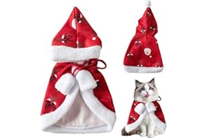WEDAWIN Deguisement de Noël pour Chien Chat, Costume de Noël pour Animaux de Compagnie, Deguisement pour Chat Noel