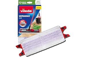 ‎VILEDA Vileda Ultramax Care Bodenwischer Ersatzbezug, Bodenreinigung, Wischmopp Bezug, Für empfindliche Böden, 100 Prozent recycelte Mikrofaser, Schnell getrockneter Boden, 1er Pack