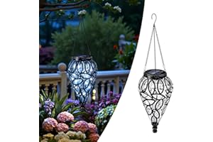 Blakapoo Teardrop Solar Lights Outdoor Garden, Waterproof IP44, Decorative Hanging Solar Lanterns for Outside with 20 LED Lights, for Garden, Patio, Balcony, Yard, Pathway, 1 Pack (Transparent)