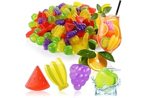 ‎COM-FOUR com-four® 120x wiederverwendbare Eiswürfel in karibischer Obst-Form - Party-Eiswürfel zum Kühlen von Getränken - reusable Ice-Cubes im Früchte-Design (120 Stück - Früchte)