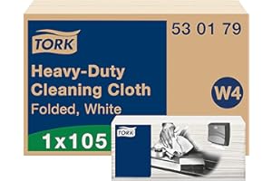 Tork Paño de limpieza resistente blanco W4, multiuso, 1 x 105 paños, 530179