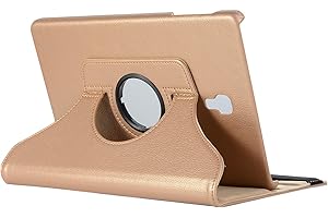 Lobwerk Case für Samsung Galaxy Tab A SM-T590 T595 10.5 Zoll Schutzhülle Smart Cover Hülle 360° Drehbar + Touchpen Gold