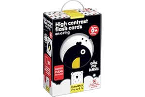 Banana Panda Banana Panda 10 Tarjetas de Libro para Bebés de Alto Contraste con 20 imágenes/Libro de Juguetes para Bebés en Blanco y Negro Desde 0 Meses - 9x14cm