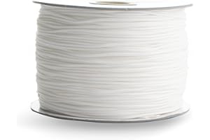 Realm Roman Blind Cord 1.2mm String For Austrian Festoon Cording (White, 20m)