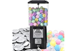 Godisautomater, myntdriven tuggummimaskin, 200 tomma bollar, 100 polletter i rostfritt stål, myntdriven tuggummibollsbank for leksakskapslar, studsbollar, godis, for spelbutiker