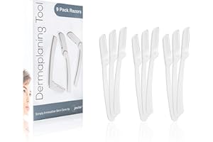 JASCLAIR Dermaplaning Tool (9 Count) – Easy to Use Dermaplane Razor for Face – Practical Hair Remover Blade for Eyebrows and Peach Fuzz – Facial Shaver for Women That Helps Exfoliate and Smooth the Skin