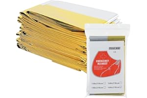 Bafeil Koce ratunkowe, 10 sztuk, złote, srebrne, na sytuacje awaryjne, 210 x 160 cm, odporny na warunki atmosferyczne, koc ratunkowy do pierwszej pomocy i na zewnątrz – kompaktowe koce ratunkowe do