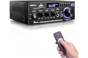 AK45 Pro HiFi-Verstärker WOOPKER Mini Verstärker, 500W,2 Kanäle Bluetooth Verstärker HiFi Stereo w/UKW-Radio, USB,SD,RCA,MIC In,Audio Verstärker Receiver für Zuhause oder Auto