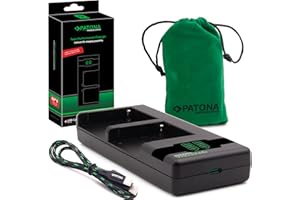 PATONA NP-F550 NP-F570 NP-F750 NP-F970 NP-F990 itd. PD Performance akumulator ładowarka (1500 mA), USB-C Mini Dual LCD - kompatybilny z PD/QC (161951)