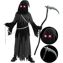 Forum Novelties Child's Creepy Reaper Costume - Medium Black Hooded Robe