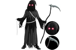 Spooktacular Creations Sensenmann Kostüm für Kinder Sensenmann Halloween Kostüm Jungen Grim Reaper Boy Costume Cosplay Outfit Halloween Party