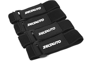 ZELTAUTO Heavy Duty Elastic Cinch Straps Adjustable Straps Stretchy Cable Tie Securing Strap with Hook and Loop for Organizer (1.5'' X 16'', 4Pcs)
