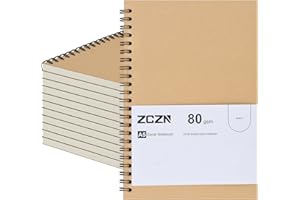 ZCZN-Quaderno Appunti a Spirale,Taccuino Bianco A5, Confezione da 12 Quaderni-60 Fogli/120 Pagine- Carta 21x14 CM, Utilizzato per Scrivere Note, Diario o Agenda, Bianco