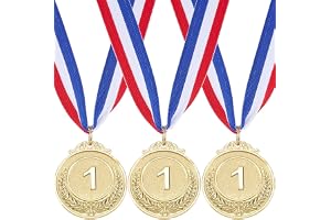 CREATCABIN 3 st metallmedaljer guldprismedaljer sportdag medalj med halsband vinnare priser trofé medalj för vuxna sport fotboll fotboll löpning tävling fest festival presenter 80 cm