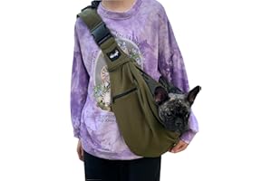 NATUYA Transportador de Perros pequeños para Perros pequeños, Bolsa de Paseo para Perros Libres, Correa de Hombro Ajustable, Bolsillo con Cremallera, cinturón de Seguridad de Malla Protectora para