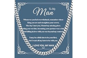 LOCCY Silver Cuban Chain Gifts for Man Husband Boyfriend Son Love, 3.5/5/6mm Cuban Chain Necklace Gift for Birthday Valentines Day Graduation Christmas 18/20/22Inch Length