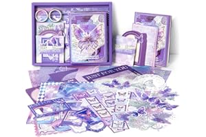 1200Pcs Strasssteine Scrapbook Zubehör Set, BetterJonny Ästhetisches Scrapbook Zubehör Scrapbooking Papier mit A6 Raster Notizbuch Scrapbooking Aufkleber DIY Scrapbook Geschenk für Teenager