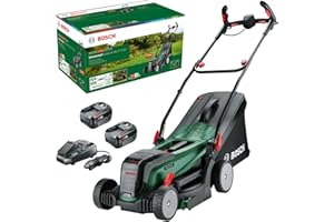 Bosch Cordless Lawnmower UniversalRotak 2x18V-37-550 (up to 500 m2 with 2 x 4.0 Ah Batteries; 18 Volt System; Cutting Width: 37 cm; 2 x 18V 4.0 Ah Batteries and Charger)