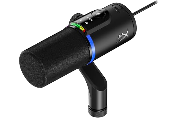 HyperX FlipCast, Microphone Dynamique USB/XLR cardioïde pour Gaming/Streaming/Podcast, PC/Mac, Audio Haute résolution, Bouton muet, contrôle du Volume, Plug and Play, Voix Claire