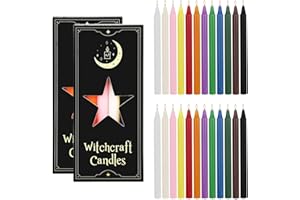 HOMTIM Spell Candles, Set of 24 Coloured Candles, Magic Mini Tapered Hanukkah Candle, Unscented Candle Sticks for Witchcraft, Wiccan Altar, Magic Tools, Rituals, Prayer, Meditation (16 * 1.2cm, 12 Colours)