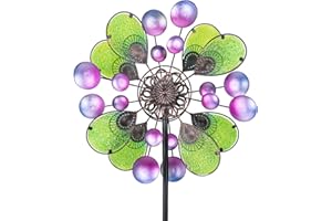 MUMTOP Wind Spinners for Yard and Garden - Garden Wind Spinner, 44 Inch Metal Kinetic Outdoor Wind Spinner for Lawn and Patio Decor