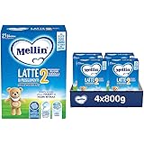 MELLIN 2 - Latte di Proseguimento in Polvere per Neonati dal 6° Mese Compiuto al 12° - 3200 grammi (4 confezioni da 800g)