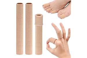 EMPEROCH 3 Pièces Tube de Coussin d’Orteil Protecteurs, 15CM Découpable Coussin de Cors en Gel Doux pour Cors, Ampoules, Callosités, Orteils et Doigts, Fibre de Silicone Respirante (3*M)