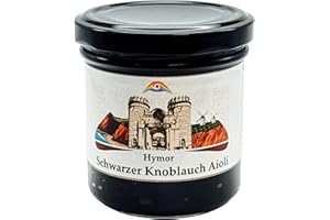 Hymor Aioli à l'ail noir - 1 pot de 135 g - Crème crémeuse à l'ail - Dip à l'ail espagnol - Parfait comme trempette, pâte à tartiner et pour affiner les plats