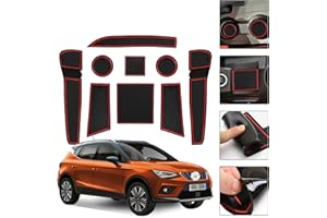 SHAOHAO Tapis antidérapant pour Seat Ibiza Typ 6F 2018-2023/Arona SUV 2017-2023 Anti-poussière Anti-dérapant Tapis pour Intérieur Porte, Coupe, Accoudoir Stockage Boîte 9 pièces