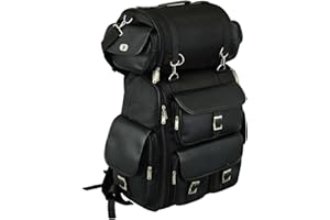 BIKERS GEAR AUSTRALIA PHILLIP ISLAND BG Bikers Gear Australia Sac à dos de selle – 2 pièces – Sac à dos de moto Cruiser style Harley Sissybar étanche