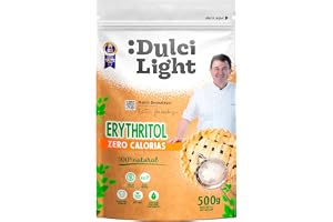 Dulcilight Erytritol 500g Sötningsmedel Sockerersättning Zero Kalorier Keto | Naturlig smak | 70 % av sockrets sötma | Zero kalorier
