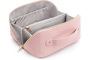KALIDI Kosmetyczka o dużej pojemności damski piórnik kosmetyczka kosmetyczka kosmetyczka podróżna, Różowy (l)