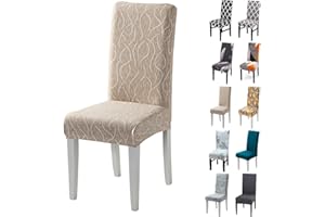 Layack Coprisedie con Schienale 6 Pezzi, Lavabile Estraibile Misura Universale Fodere per Sedia in Spandex Elasticizzato per Sala da Pranzo, Feste, Hotel, Ristorante