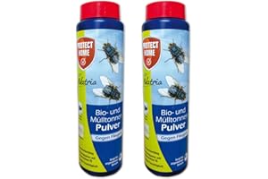 SBM PROTECT HOME 2 x 500 g Protect Home Natria Bio- und Mülltonnen Pulver gegen Fliegenmaden + Gardopia Zeckenzange mit Lupe