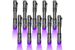 10 stycken UV-ficklampor, mini LED UV-lampa svart ljus ficklampa, svart ljus lampa med 9 lysdioder, svart ljus lampa för säll