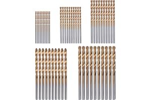 Treki 50pcs Mini Forets Hélicoïdaux en Acier Rapide avec Revêtement en Titane HSS Foret Hélicoïdaux 1.0/1.5/2.0/2.5/3.0mm Micro Drill Forets Bits Métrique pour Bois Plastique et Aluminium