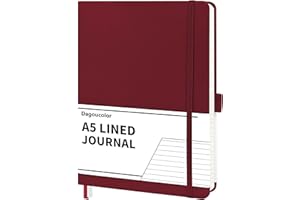 DagouColor Notebook, A5, 90 Sheet(180 Pages), Hardcover Vegan PU Leather Journal Book, 120GSM Premium Notepad for Office School Home Business Writing & Note Taking, Pocket, Elastic Band Closure