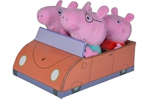 SIMBA Peppa Pig 4 Pezzi. Set Famiglia in Auto, Colore Rosa/Multicolore, 109261006