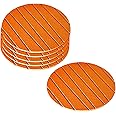 Kuber Industries Soft EVA Foam Set of 6 Pcs Non Slip Heat Insulation Coasters for Tea Coffee Cups Mugs Beer Cans Bar Glass (Orange)-HS_38_KUBMART21353, Standard