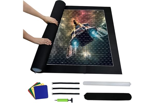 Coriver Tapis de Puzzle avec Sac de Rangement, 3 Bandes Magiques et 4 Plateaux de tri, pour Stocker des Tapis Puzzle 3000 pièces, Tapis Pliable pour Puzzle (140 x 100 cm)