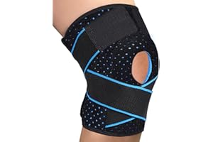 CHARMCHIC Rodilleras Menisco y Ligamento, Rodilleras Gym, Rodillera Rotuliana, Rodillera Menisco, Rodillera Deportiva Ajustable, Rodillera Ortopedica con Estabilizadores Laterales y Almohadillas de Gel