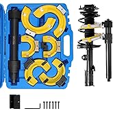 VEVOR Shock Absorber Spring Compressor Kit 4.5 T Steel Spring Tensioner 3 Interchangeable Spring Brackets with Case for Remov